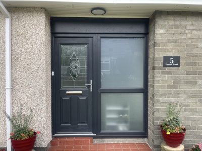 Anthracite Grey Composite Door with Satin Sidescreen